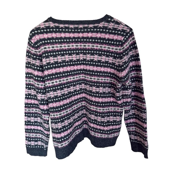 Charter Club womens size L  Fair Isle Sweater 100% lambswool Prairie Cottagecore - Picture 6 of 10
